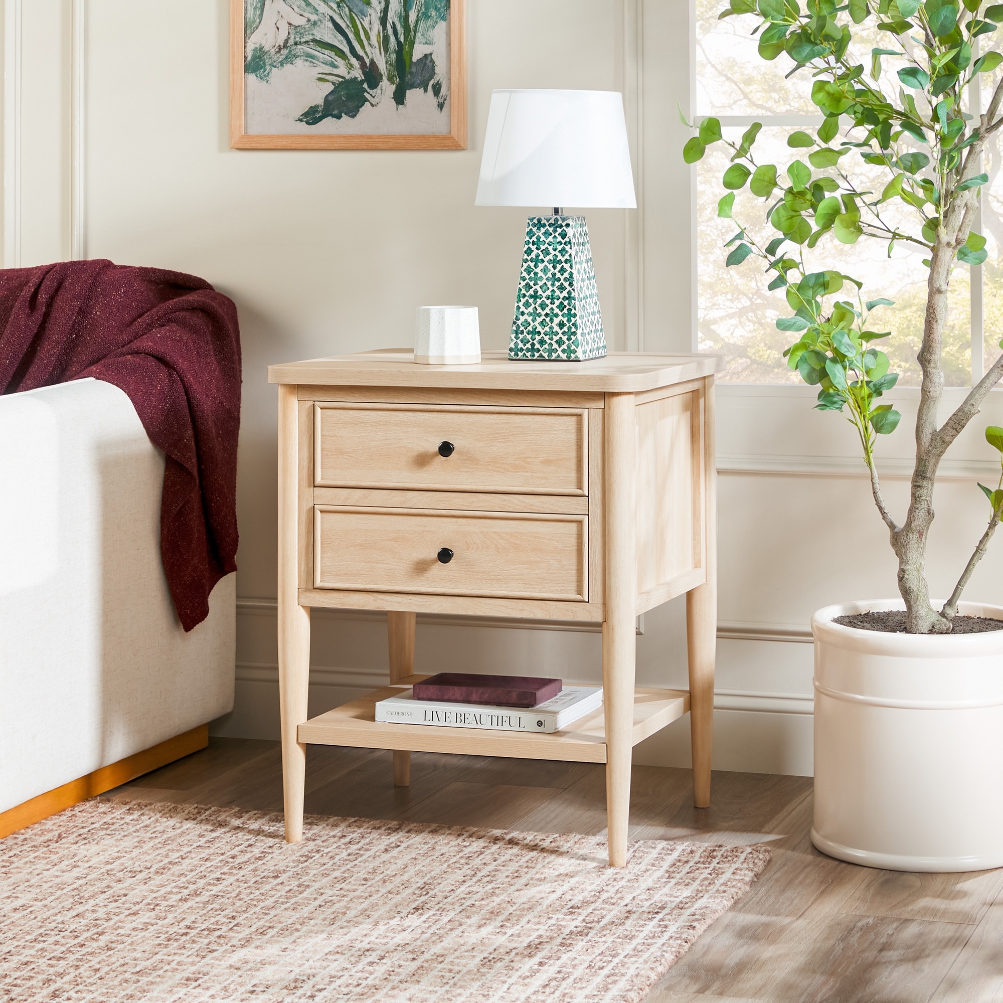 Modern Side Table with Drawers