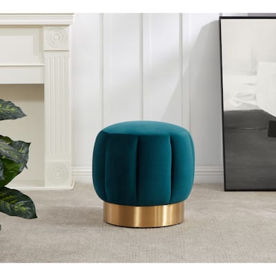 SAFAVIEH Couture Maxine Channel Tufted Ottoman - 18.9" W x 18.9" L x 18.5" H