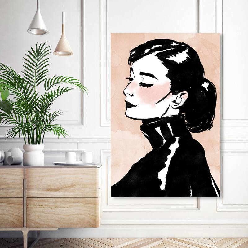 Wynwood Studio Fashion and Glam Serene Icon Pink and Light Pink Modern & Contemporary Wall Art Canvas Print - 54 x 36