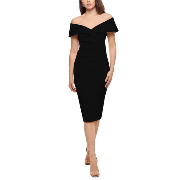 black xscape dresses Tallulah Satin Overlay Cape Floor Length Dress
