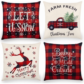 Farmhouse christmas pillow covers sales