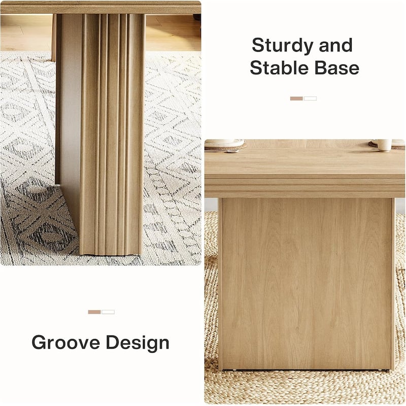 63 Inches Farmhouse Dining Table for 6, Modern Kitchen Table