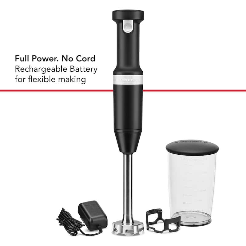 Cordless Variable Speed Hand Blender with Chopper and Whisk Attachment ...
