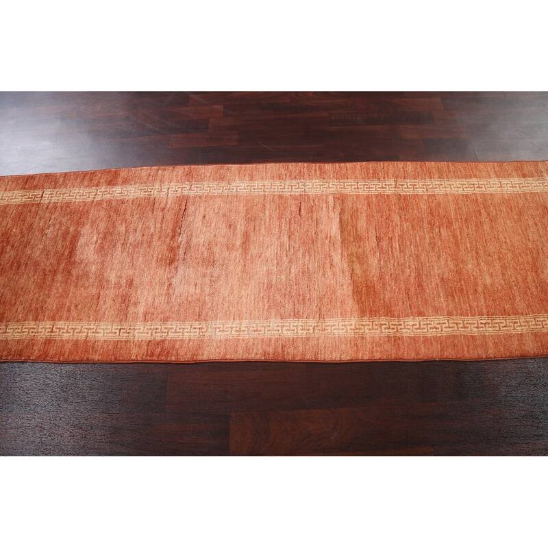 Gabbeh Kashkoli Wool Runner Rug Hand-knotted Oriental Hallway Carpet - 2'8" x 9'3"