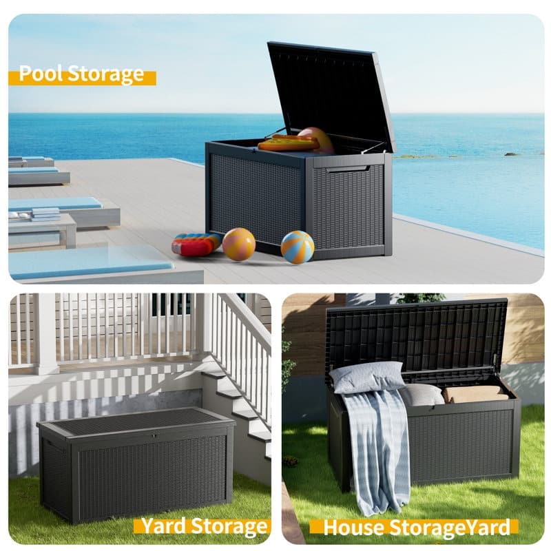 Outdoor Patio Storage Resin Lockable Deck Box