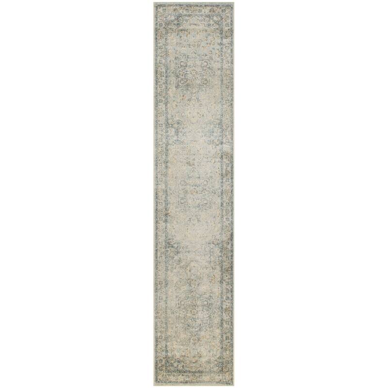 Mevo Power Loomed Distressed Floral Low Pile Area Rug By HomeRoots - 120' X '26' X '0.25