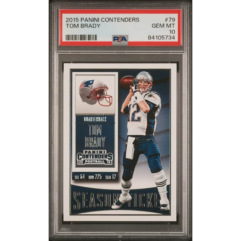 Tom Brady 2015 Panini Contenders Football Card #79 Graded PSA 10 - 8'6" x 11'6"