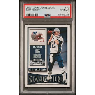 Tom Brady 2015 Panini Contenders Football Card #79 Graded PSA 10 - 8'6" x 11'6"