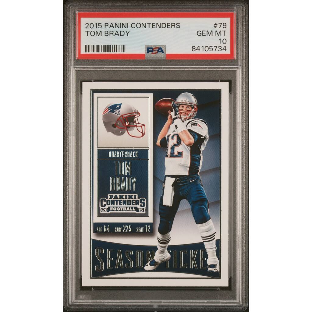 Tom Brady 2015 Panini Contenders Football Card #79 Graded PSA 10 - 8'6" x 11'6"