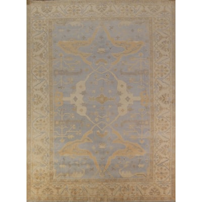 Oushak Indian Area Rug Hand-Knotted Nursery Wool Carpet - 9'4"x 11'8"