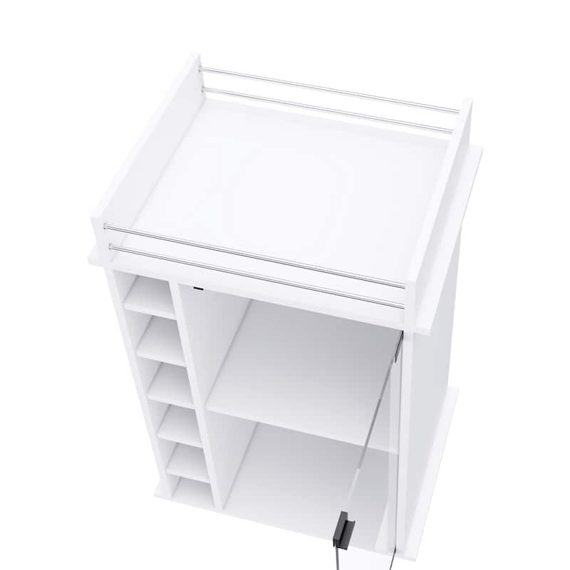 Bar Cart Baltimore With Six Wine Cubbies And Glass Door