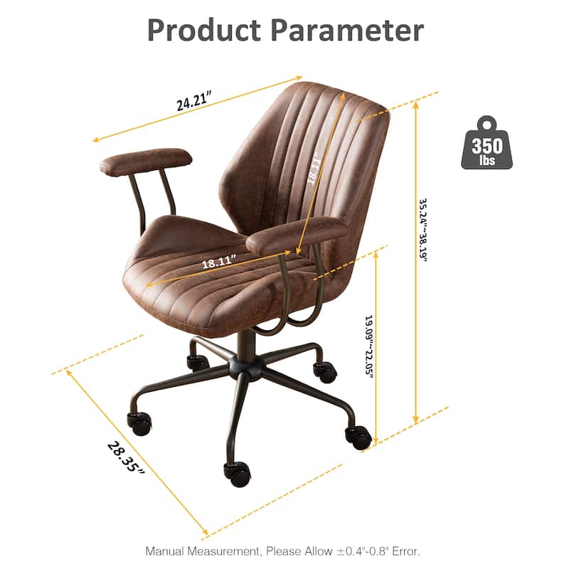 OVIOS Suede Fabric Ergonomic Office Chair Desk Chair Lumbar Support