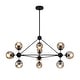 preview thumbnail 4 of 2, Warehouse of Tiffany Almiana Black Metal Glass Shades 10-light 3-point Cluster Pendant