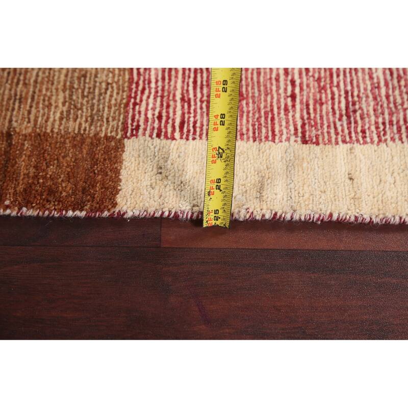 Modern Gabbeh Kashkoli Runner Rug Wool Hand-knotted Oriental Carpet - 2'6" x 14'10"
