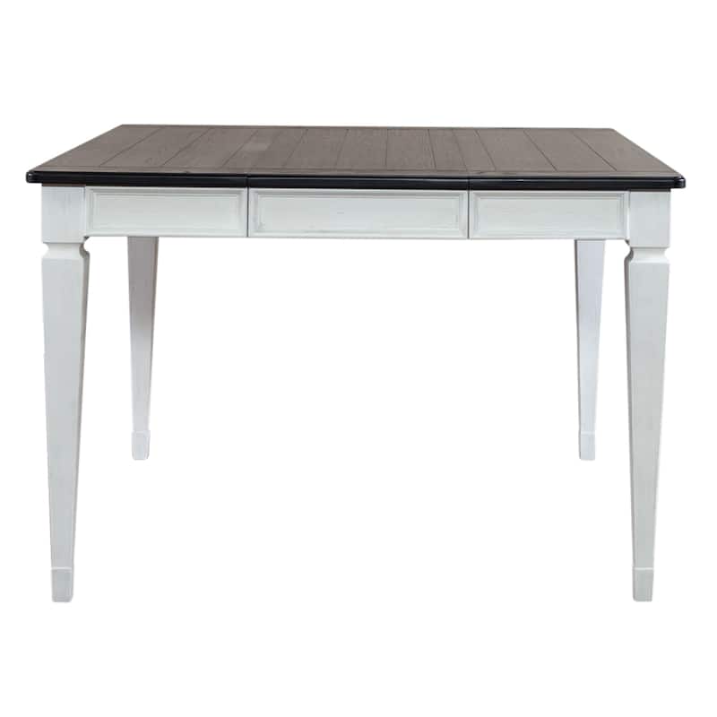 Allyson Park White and Charcoal 5 Piece Gathering Table Set with Chairs
