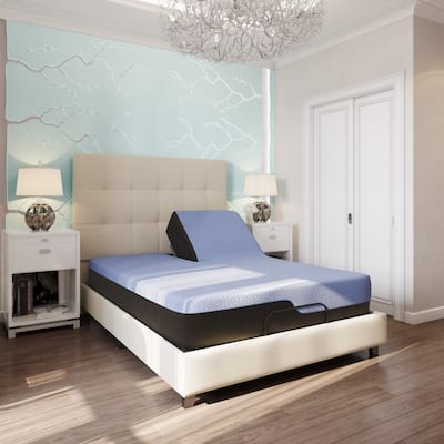 Bridgevine Home 12 inch Refresh Flex Head Memory Foam Hybrid Mattress and Adjustable Base Bundle