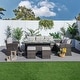 preview thumbnail 13 of 15, Morden Wicker/ Steel 7-piece Outdoor Conversation Firepit Dining Sets