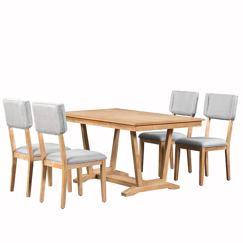 5PCS Wood Dining Table Set With 4 Chair