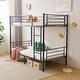 preview thumbnail 23 of 28, Twin Over Twin Bunk Bed For Kids Teens Adults, Heavy Duty Metal Bunk Bed With Ladder