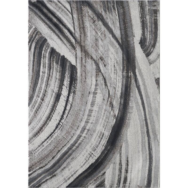 Domani Globe Ombre Strokes Rug - 7'10" x 10'10" - Black & White