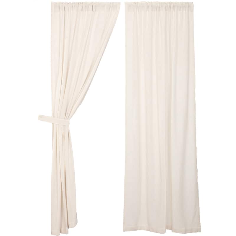 Farmhouse Curtains Cotton Burlap Panel 84x40 Solid Color - Panel 84x40