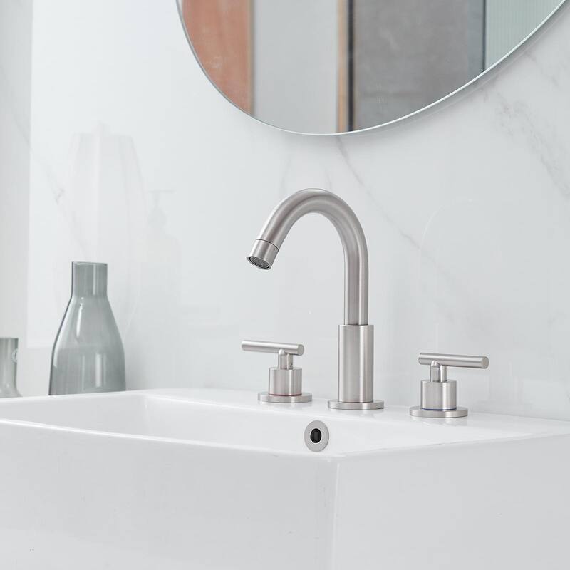 Widespread Double Handle Bathroom Faucet With Pop-up Drain
