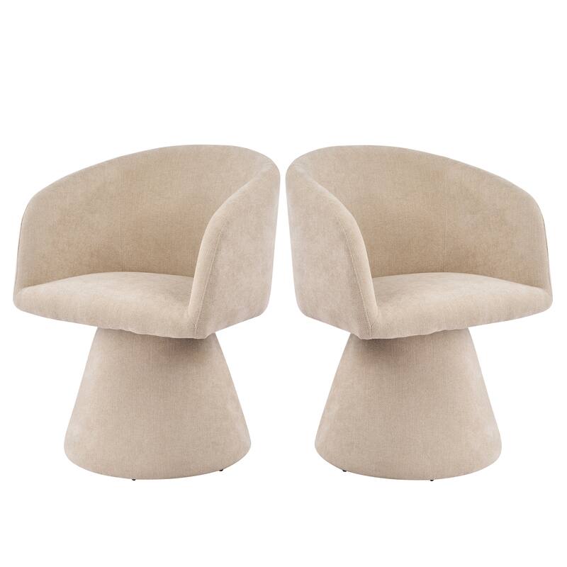 Christopher Knight Home - 180° Swivel Upholstered Dining Chairs with Metal Frame (Set of 2)