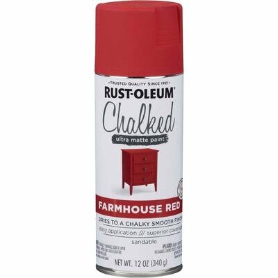 Rust-Oleum Chalked 12 Oz. Ultra Matte Farmhouse Red Chalk Spray Paint - 1 Each - 12 Oz.