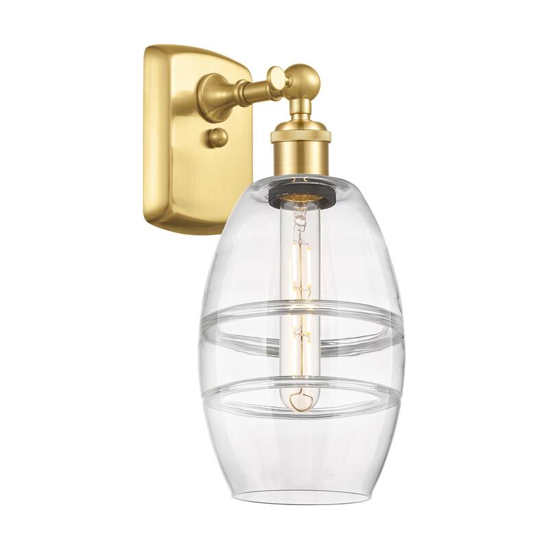 Innovations Lighting 516-1W-10-6 Vaz Sconce Vaz 10" Tall Wall Sconce - Satin Gold / Clear