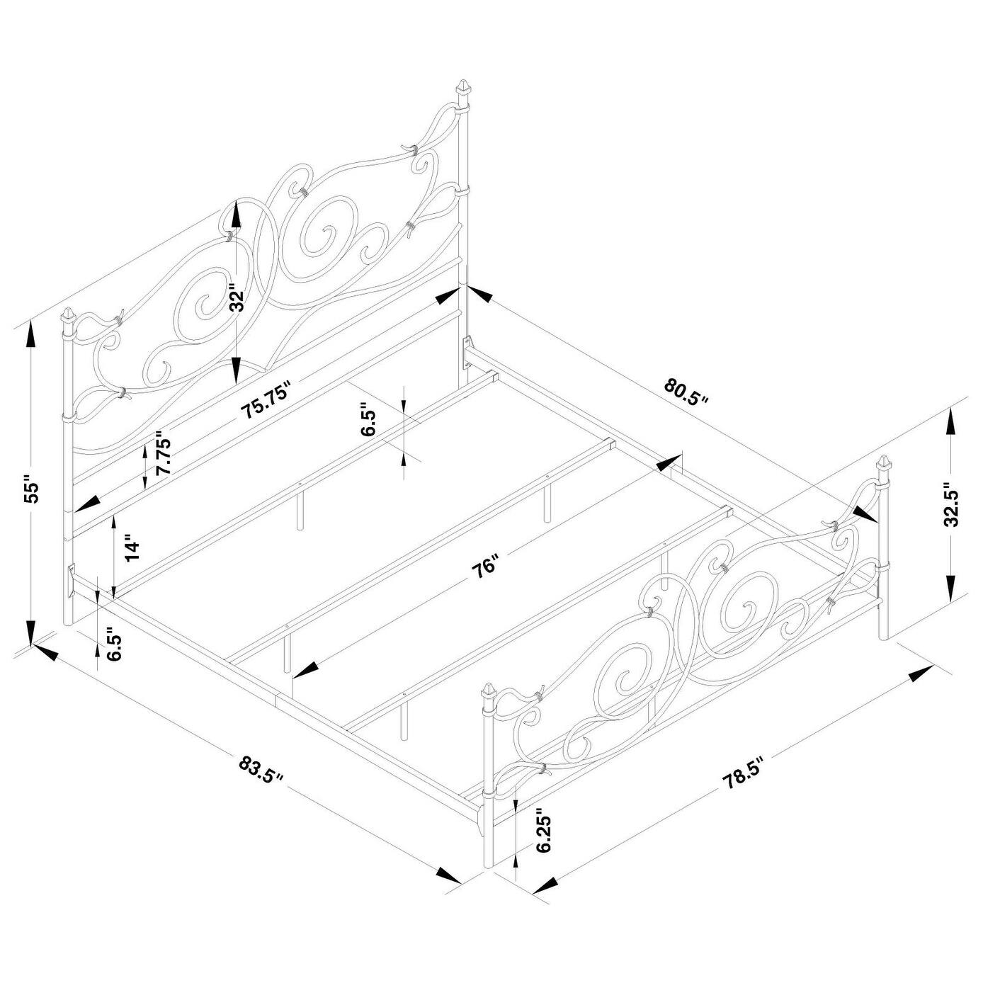 Parleys Dark Bronze Metal Bed with Scroll Headboard Bed Bath & Beyond