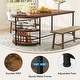 preview thumbnail 5 of 4, 71-inch Dining Table with Half Round Storage Shelf by Lee Furniture