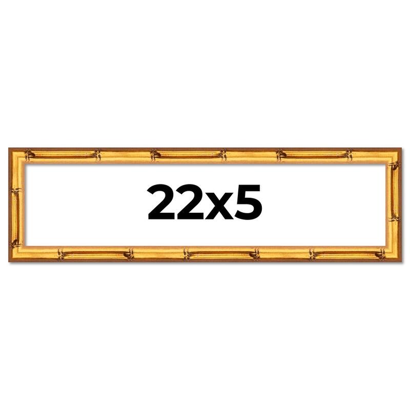22x5 Frame Gold Bamboo Picture Frame Modern Photo Frame Includes UV Acrylic Shatter Guard Front Acid Free Foam Backing Board