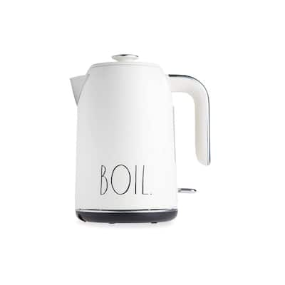 Rae Dunn Electric Hot Water Kettle - Stainless Steel, Swivel Base-Dry Protection, Easy Pour Pitcher, 1.7 Liters