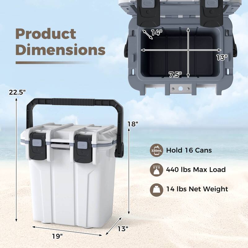Costway 21 QT Ultra-Light Injection Molded Cooler with Swing-up Handle - See Details