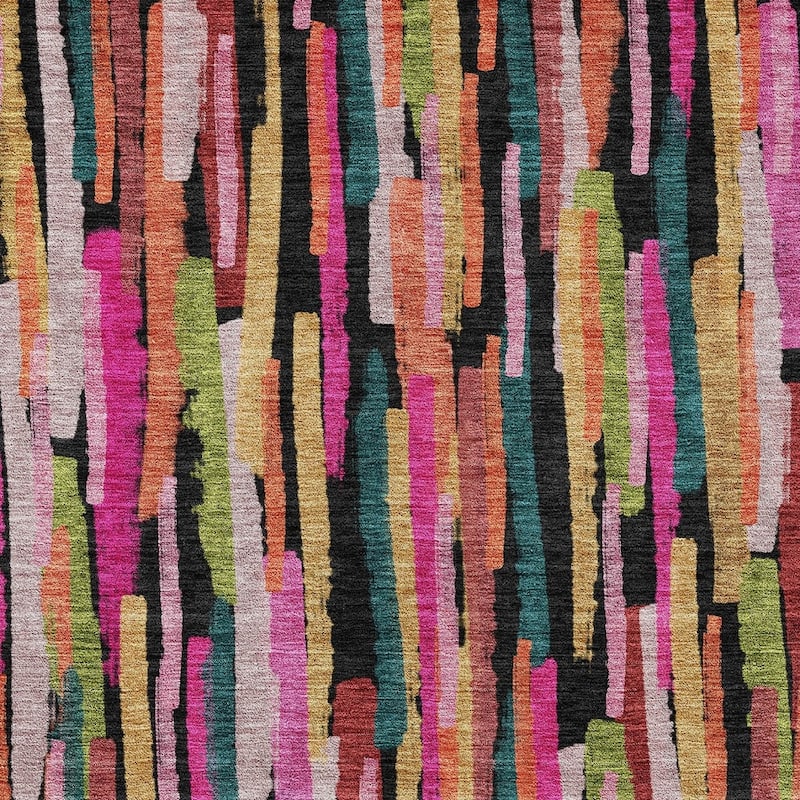 HomeRoots Striped Transitional Rectangle Outdoor Rug