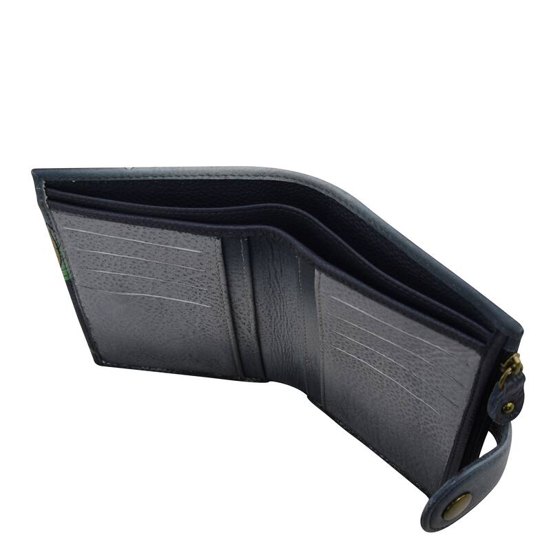 Handpainted Leather Ladies Two Fold Wallet - Three Kittens