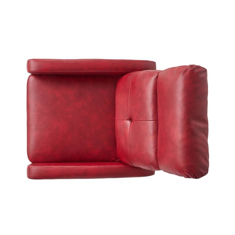 Roomfitters Elegant Contemporary PU Leather Recliner, Stylish Recliner Chair for Living Room or Bedroom, Red