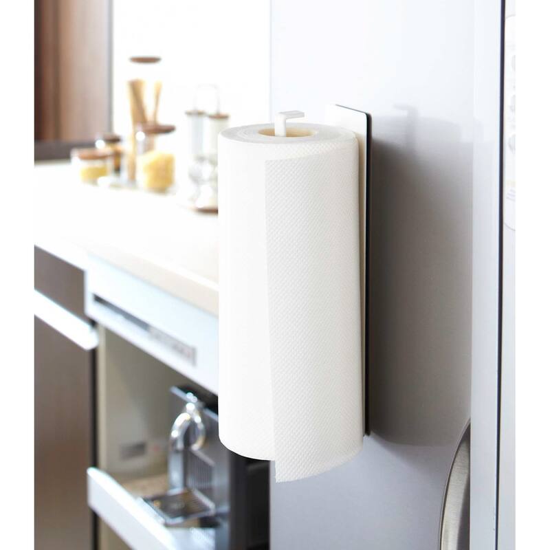 Yamazaki Home Magnetic Paper Towel Holder, Steel, Holds 2 lbs - L 3.1 x W 11.6 x H 3.1 inches