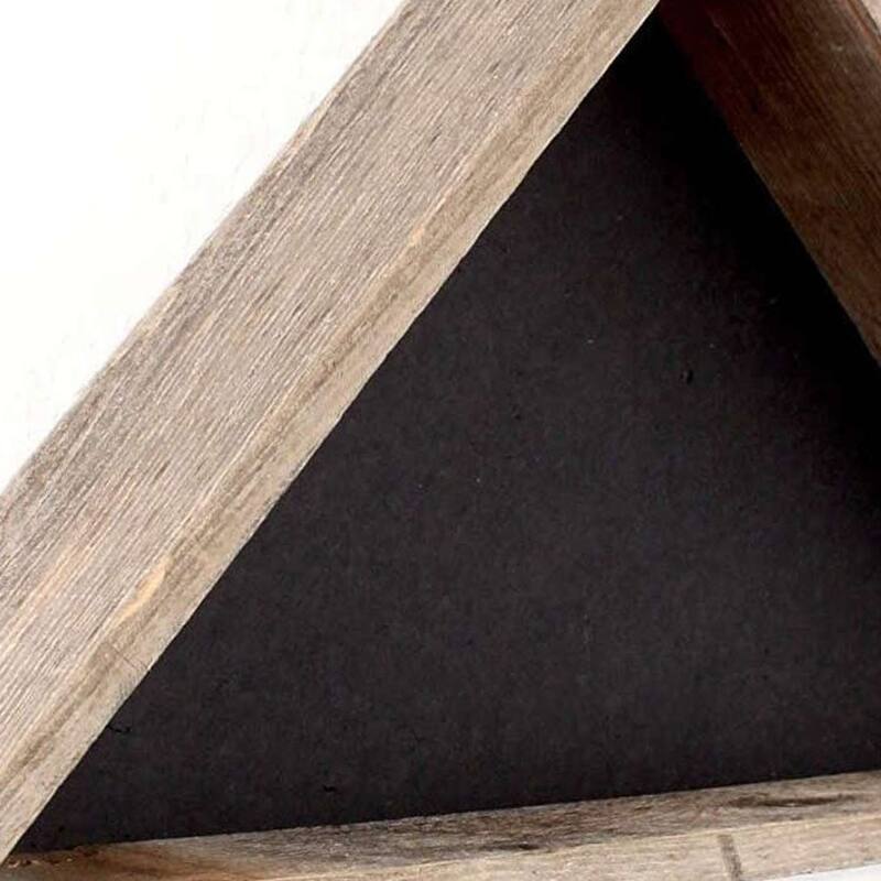 HomeRoots 26" X 14" Gray Wood Triangle Hanging Dimensional Sculpture - 14W x 4 D x 26 H