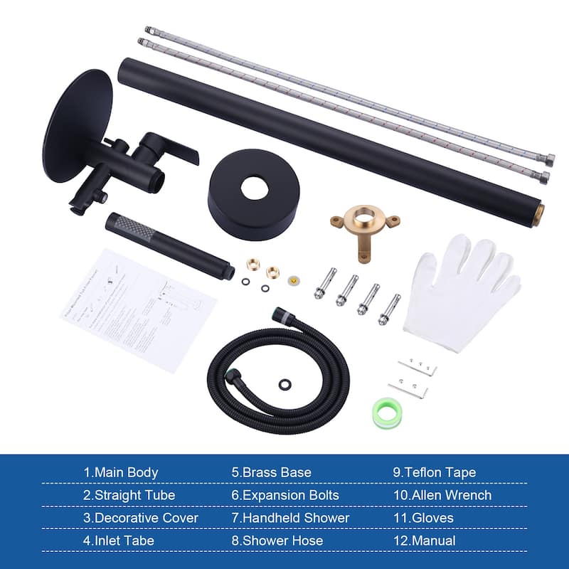 WOWOW Single Handle Floor-Mounted Bathtub Faucet