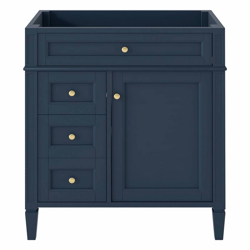 30'' Modern Bathroom Vanity with Top Sink, 2 Drawers and Tip-out Drawer