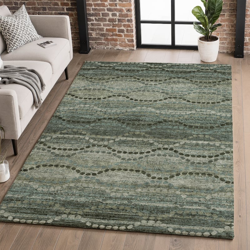 Premium Washable Super Soft Boho Stripes Mayfield Rug - Aloe - 5' x 7'6"