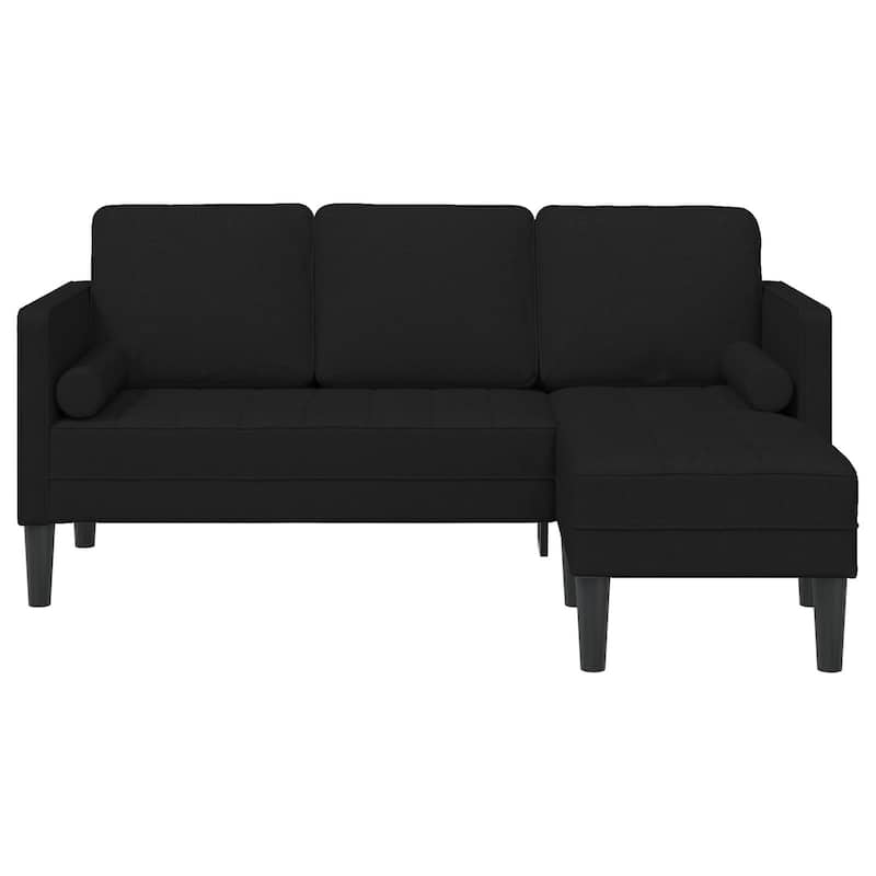 vidaXL 2/3 Piece Sofa Set with Cushions Black/Dark Grey/Light Grey Fabric - 68.1 x 51.6 x 26.4