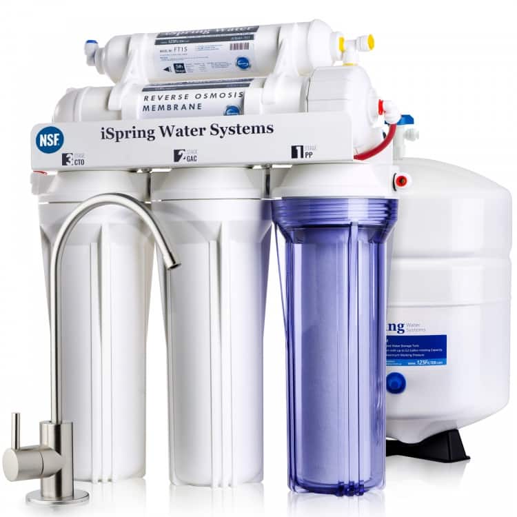 iSpring RCC7 5-Stage Under Sink Reverse Osmosis Drinking Water Filtration System, Ultimate Water Softener, 75 GPD, NSF Certified