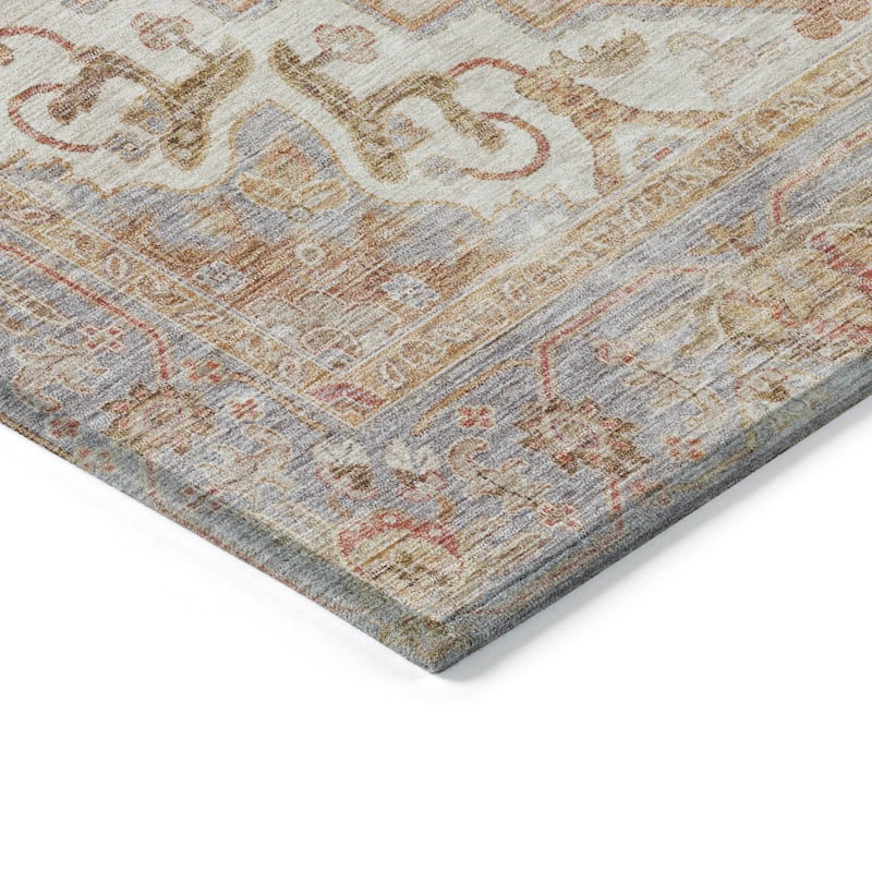 Machine Washable Indoor/Outdoor Traditional Vintage Chantille Rug