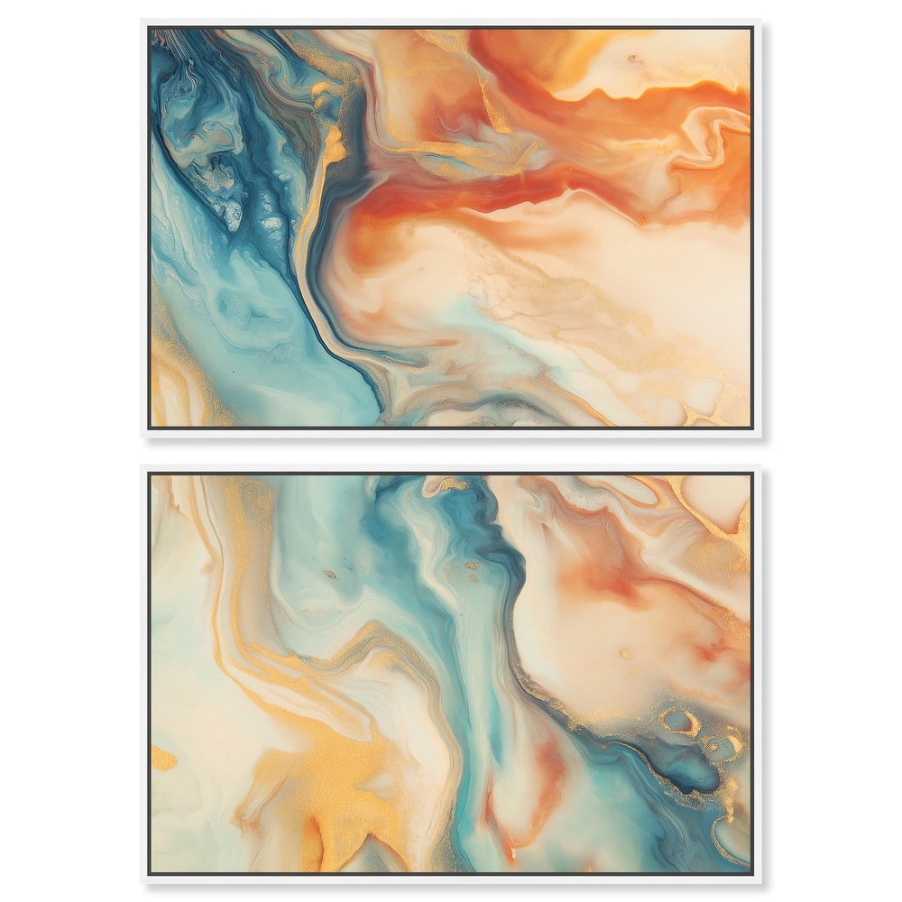 Marbled Sunrise II Canvas Set of 2 by Art Remedy
