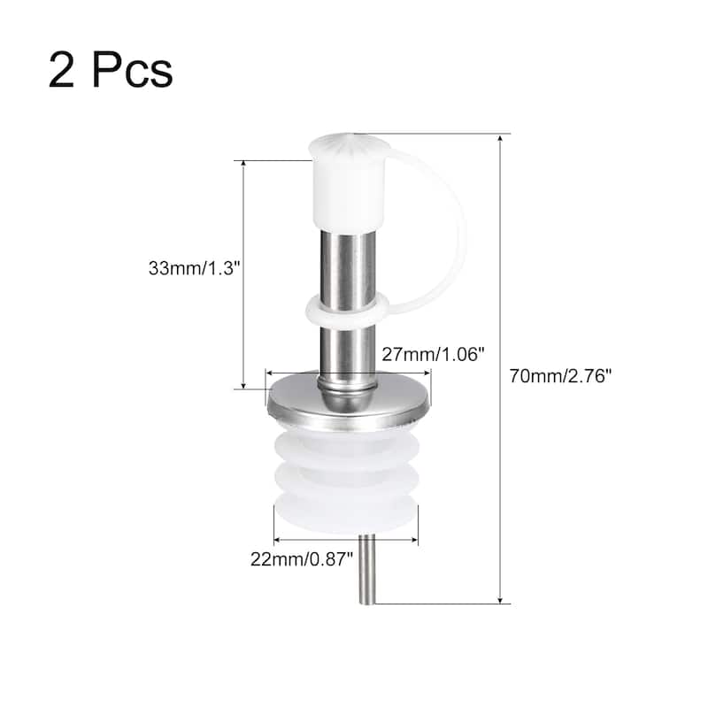 Wine Pourers Liquor Pour Spouts Olive Oil Spout with Rubber Caps - White - 2Pcs