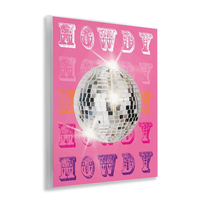 Stupell Howdy Retro Disco Ball Wall Plaque Art Design By Susan Arnot