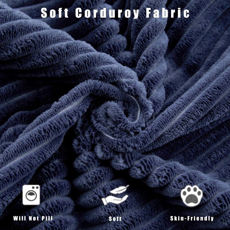 Convertible Corduroy Sleeper Loveseat Sofa Bed 3 Seater Floor Folding Couch with 5 Pillows, Cup Holders and Side Pockets