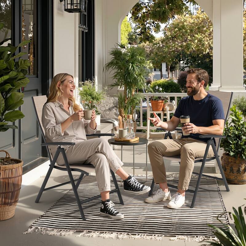 Pellebant Outdoor Durable Adjustable Reclining Folding Chair